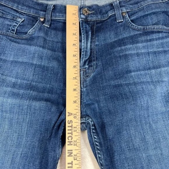 7 For All Mankind Jeans Mens 38 (36x29) Blue Straight Stretch Medium Wash Denim - Picture 4 of 10